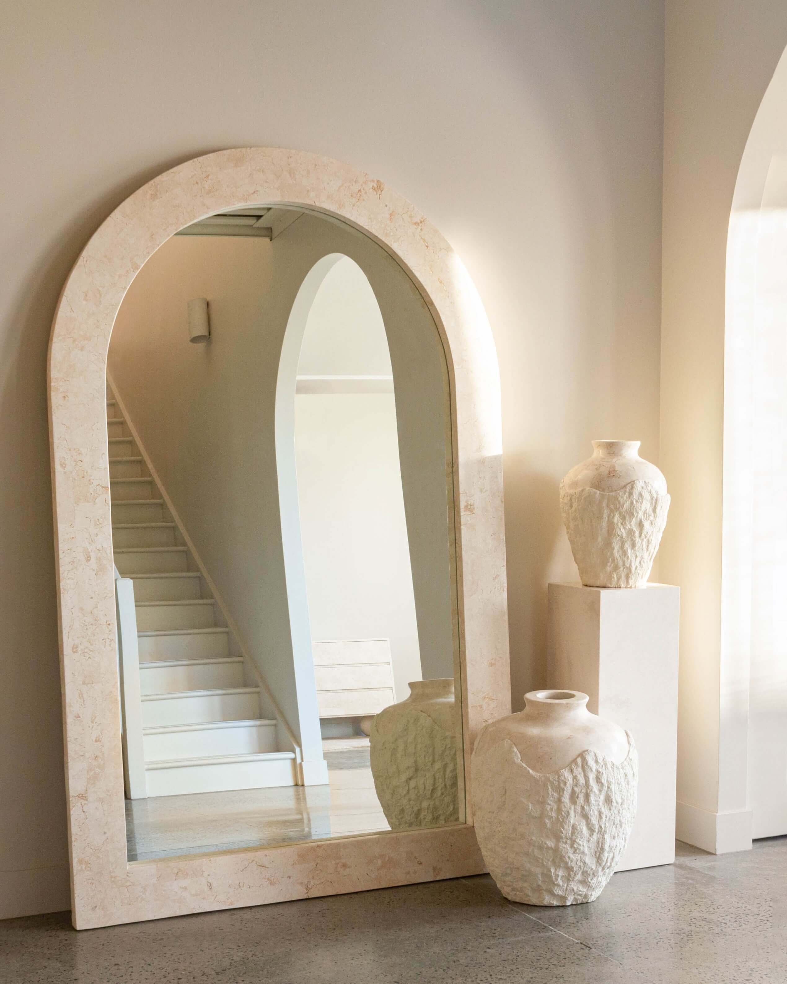 Esta Floor Mirror | Spanish Beige Marble - Image 4