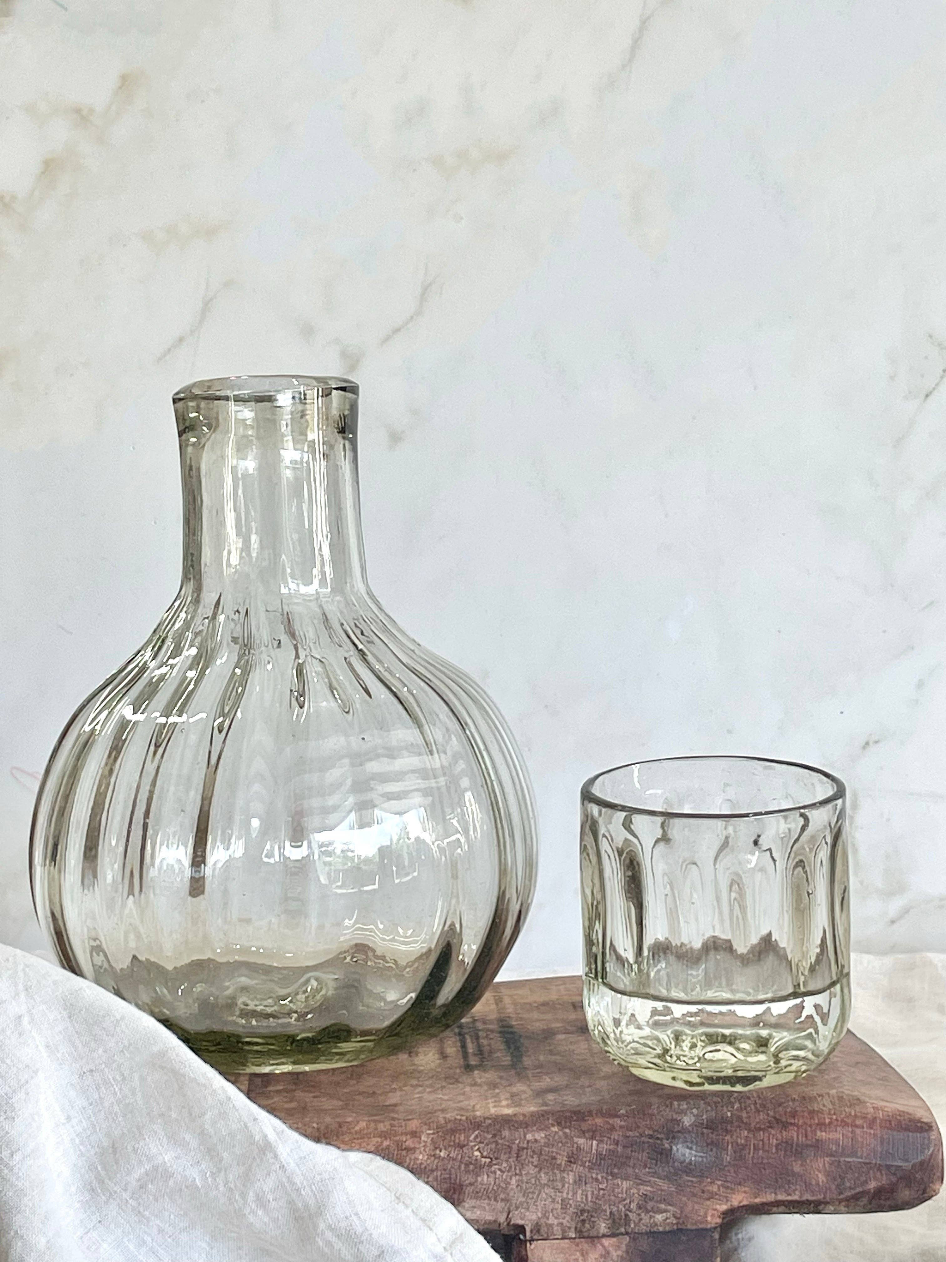 Handblown Fluted Carafe Set - Image 3