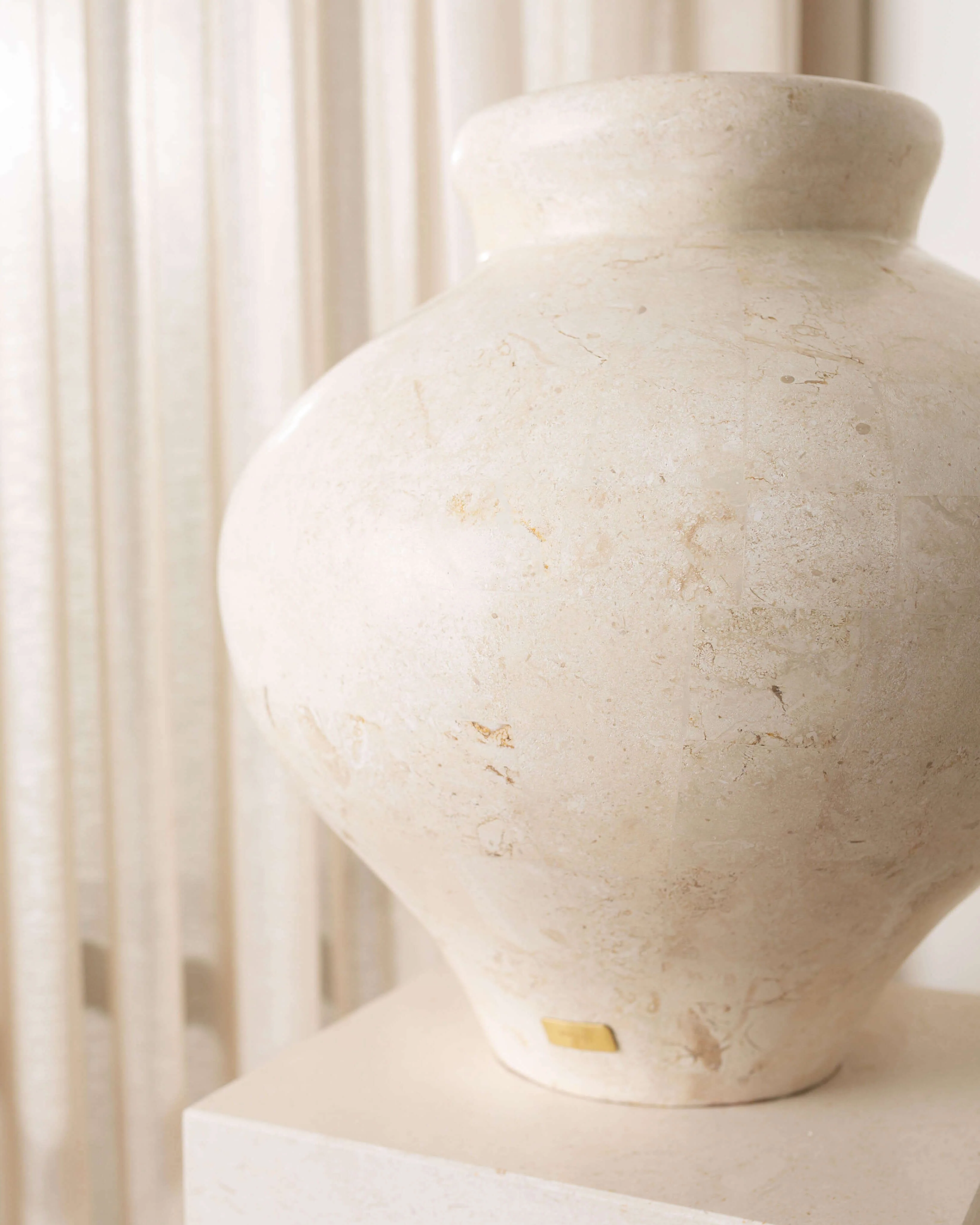 Laguna Vase | Natural White Stone Large - Image 4