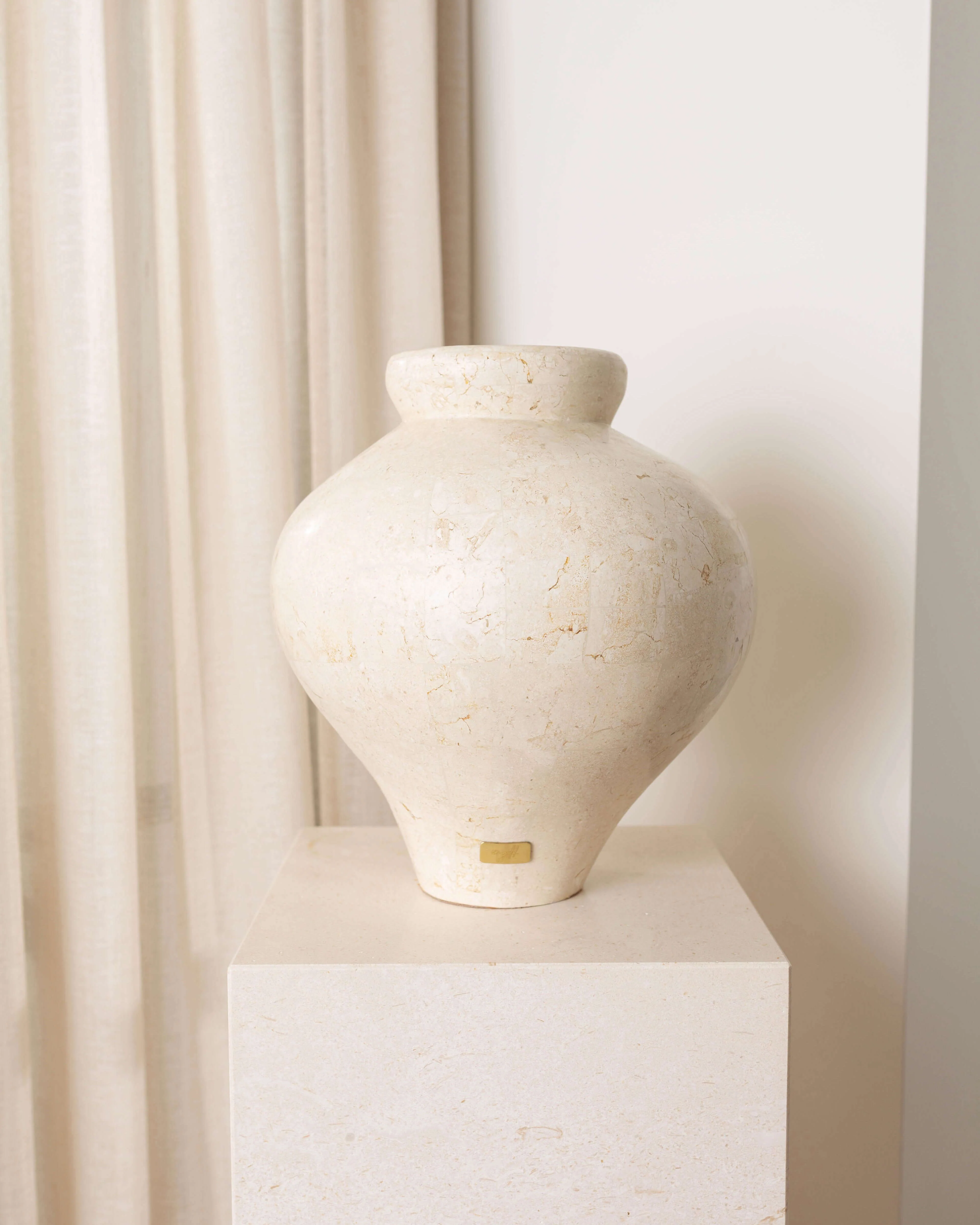 Laguna Vase | Natural White Stone Small - Image 3