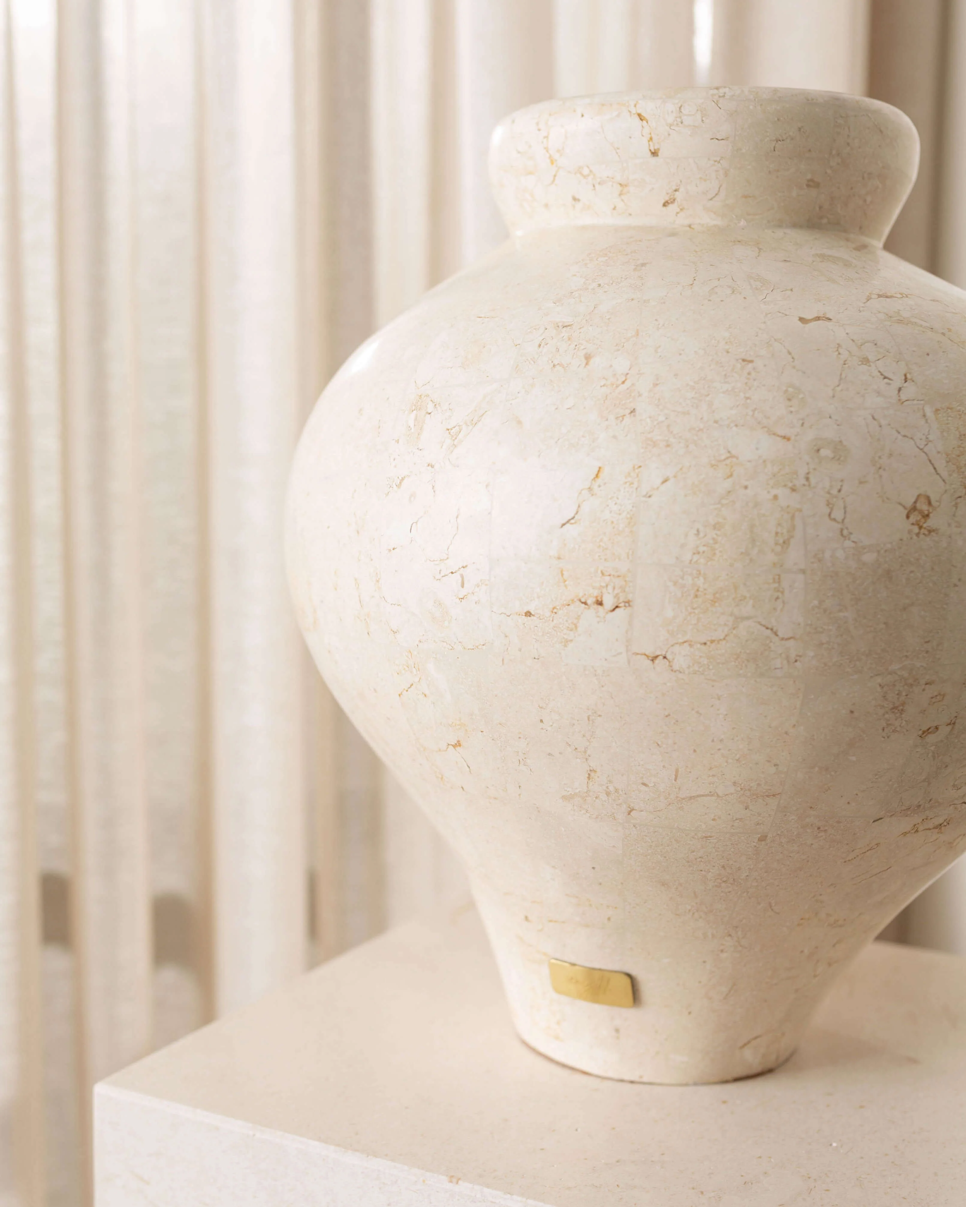 Laguna Vase | Natural White Stone Small - Image 4