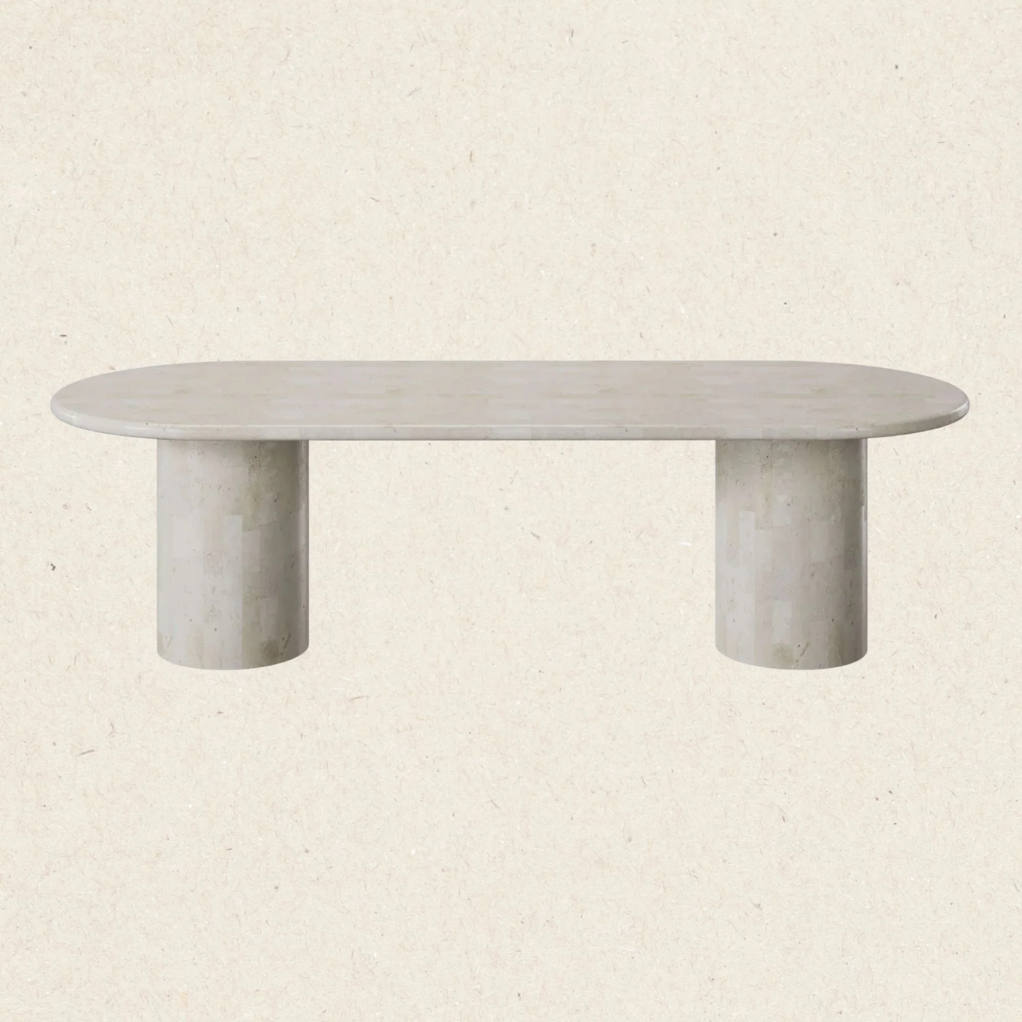 Paradis Oval Dining Table | 240cm | Spanish Beige Marble - Image 3